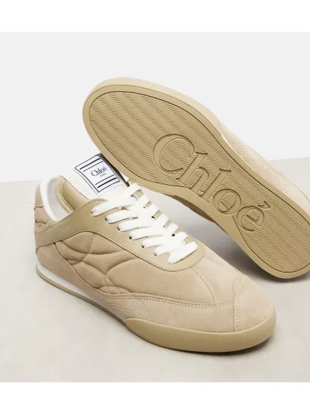 Sneakerși Chloé din piele de căprioară bej