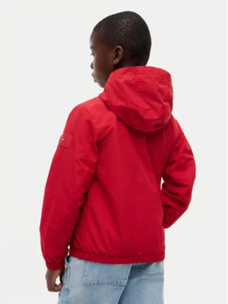 Tommy Hilfiger Neperpučiama striukė Windbreaker raudona