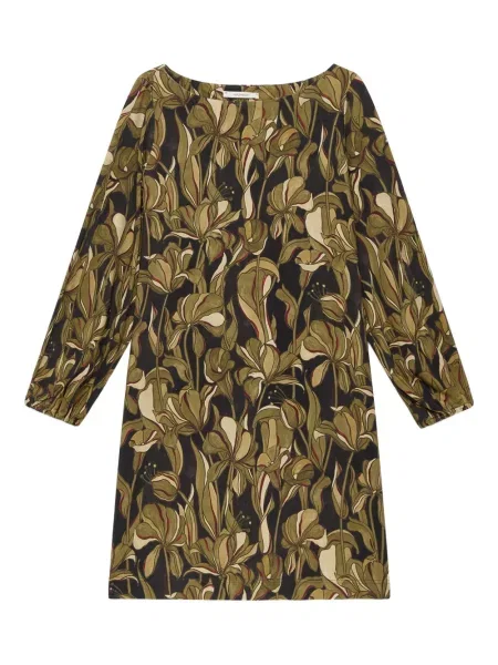 Rochie maxi Maliparmi cu model floral lungă de costum negru