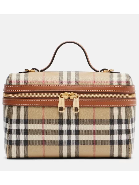Mała torebka Burberry w kratkę beżowa
