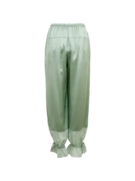 Pantaloni Ulla Johnson din satin verde