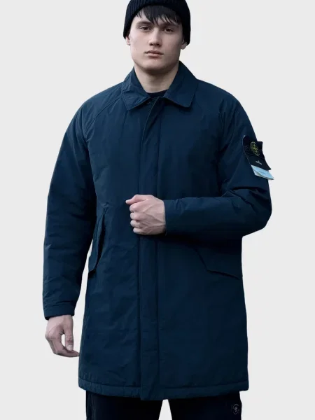Твілова куртка Stone Island з камінням синя