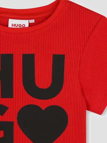 Дитяча Футболка HUGO Kids червоний