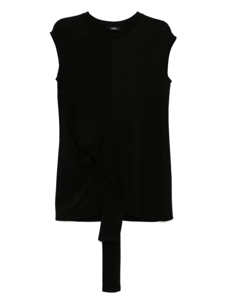 Podkoszulka Goen.j asymetryczna drapowana czarna