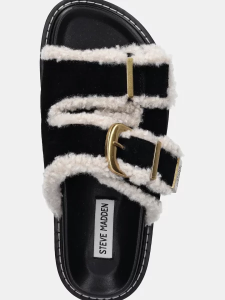 Замшевые шлепанцы Steve Madden черные
