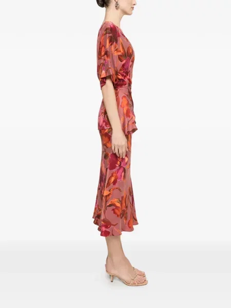 Fustă midi Nissa roz