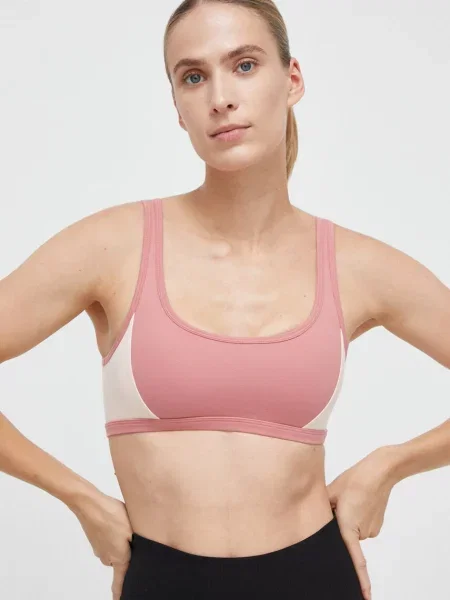 Спортен сутиен Roxy Heart Into It Colorblock с десен розово