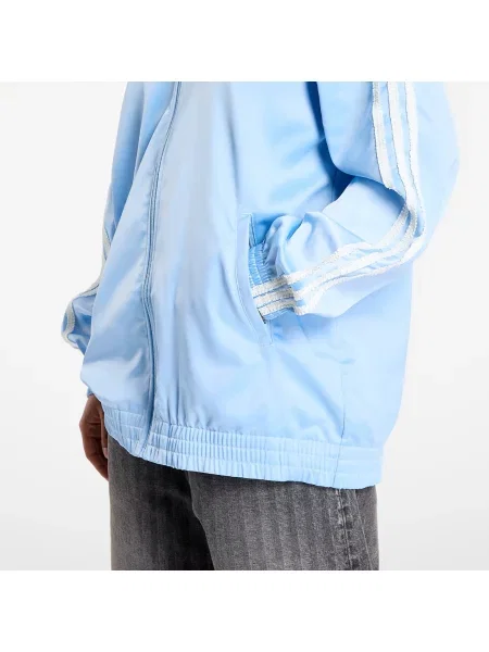 Satynowa kurtka Adidas Originals w paski niebieska