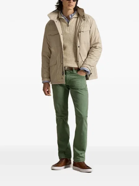 Hanorac Polo Ralph Lauren din piele cu broderie verde