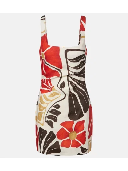 Rochie Sir de in cu model floral roșu