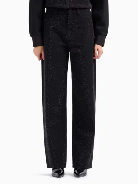 Широкие джинсы Armani Exchange черные