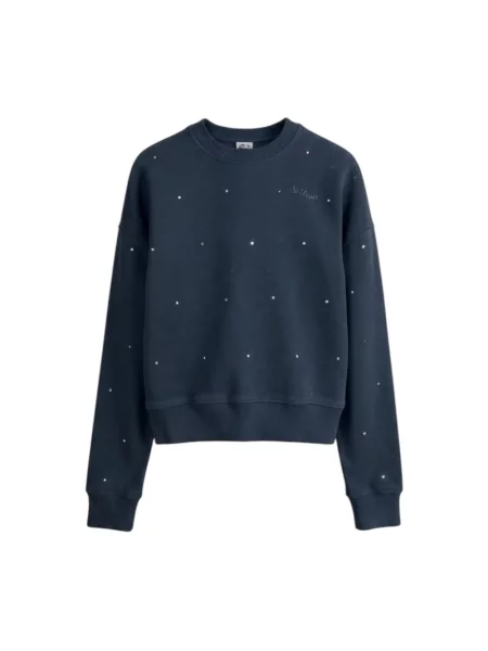 Bluza Mc2 Saint Barth z dżetami niebieska