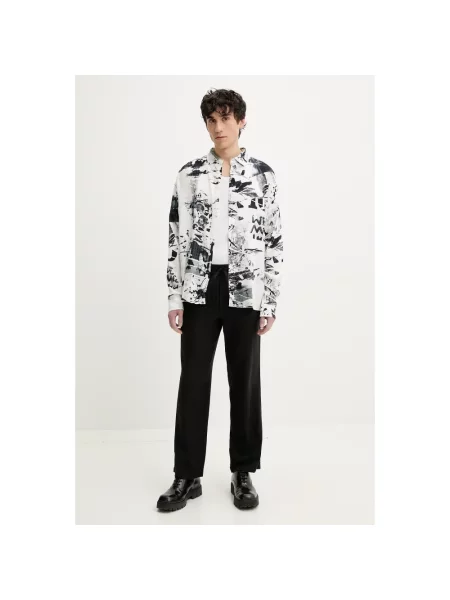 Desigual koszula MOTO relaxed z kołnierzykiem klasycznym biały