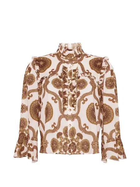Top Cara Cara cu model floral cu imagine alb