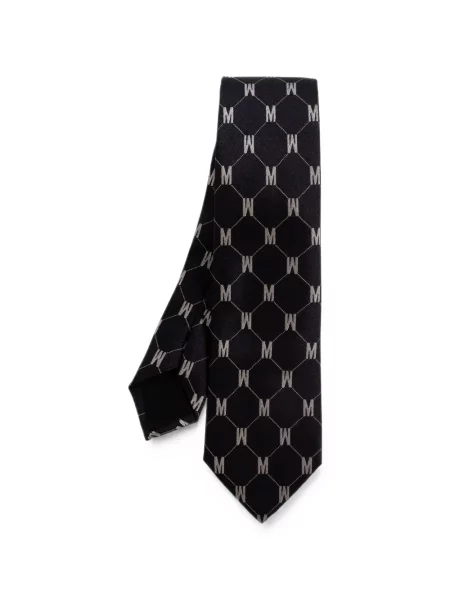 Cravată Moschino de mătase cu imagine negru