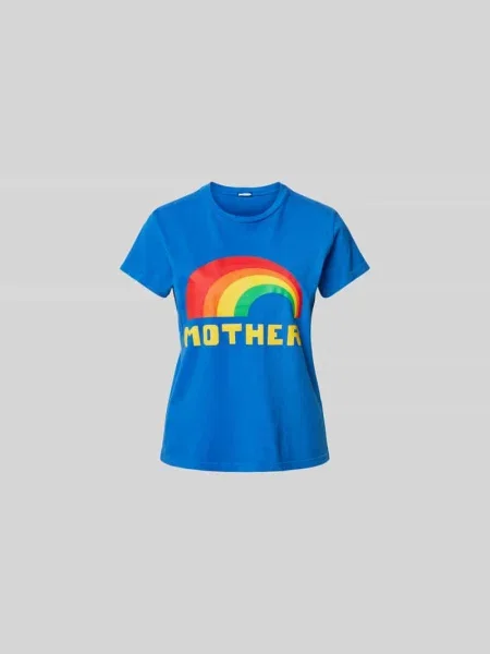T-shirt z nadrukiem z motywem Mother niebieska