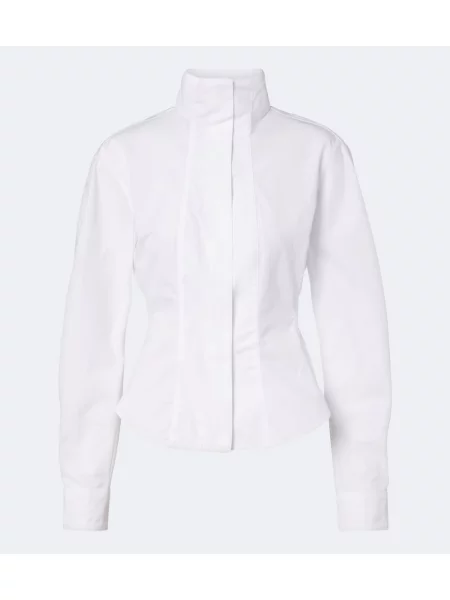Cămașă Jacquemus din poplin cu spatele deschis alb