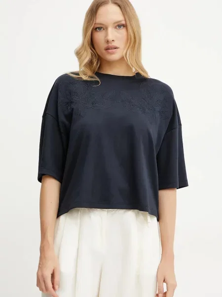 Kratka majica BOSS mornarsko modra