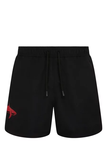 Slip de baie Let's Swim cu imagine negru