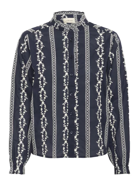 Cream Bluză Sabina bleumarin alb