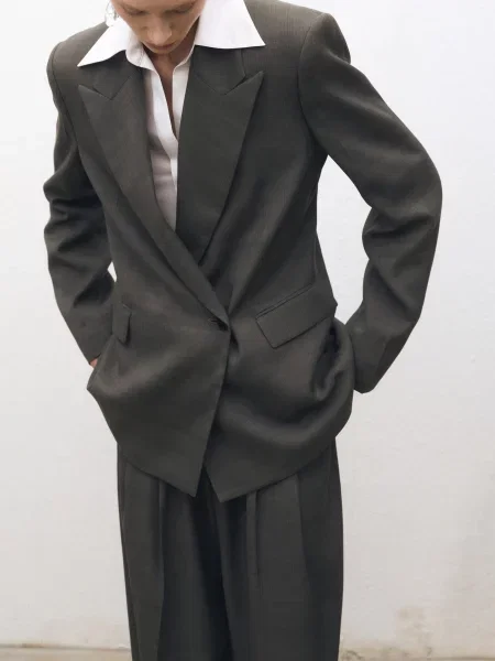 Піджак MANGO темно-сірий сірий