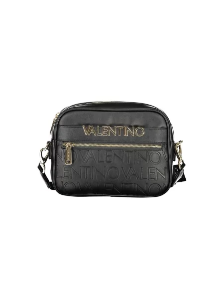 Lniana torebka crossbody Valentino By Mario Valentino czarna