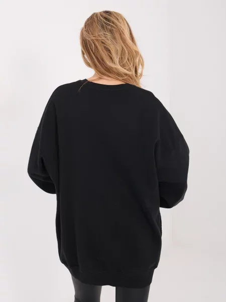 Pulover Factory Price z napisom črna