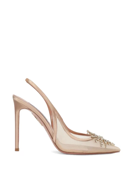 Pantofi cu toc Aquazzura de cristal alb