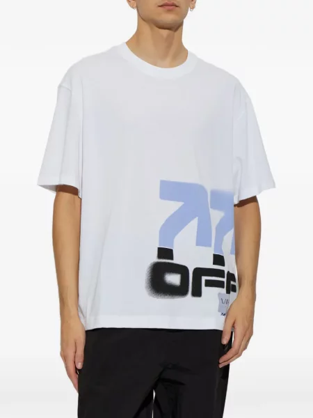Tricou L/ab C/o Off-white cu imagine alb