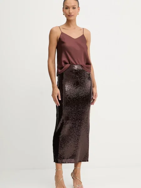 Спідниця Patrizia Pepe maxi пряма бордовий