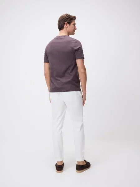 Reserved Футболка regular fit з льоном коричневий