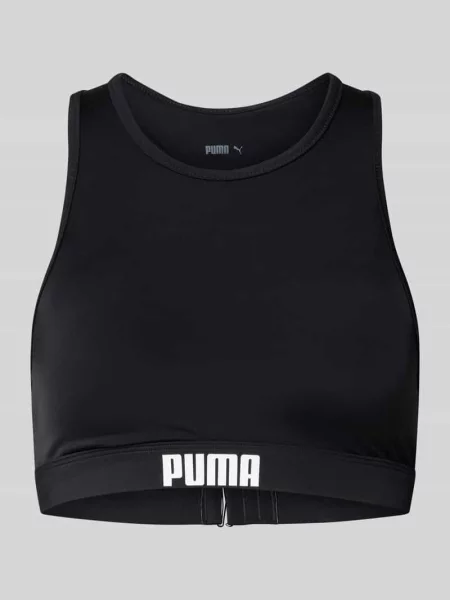 Top bikini typu bokserka Puma czarny