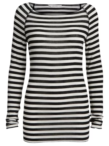 Gai+Lisva Tricou Amalie Stripe negru / murdar alb