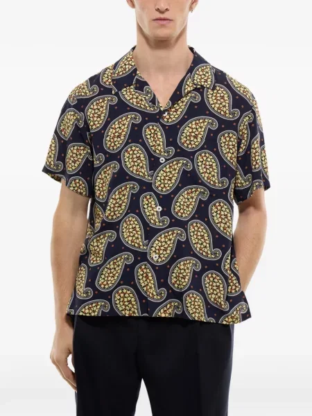 Риза Fursac с принт синьо