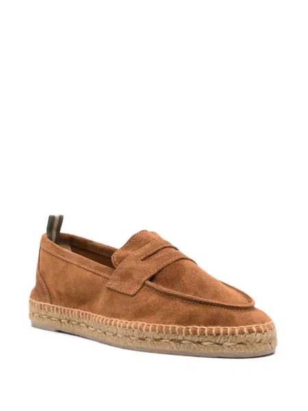 Zomšinės espadrilės Castañer pinti ruda