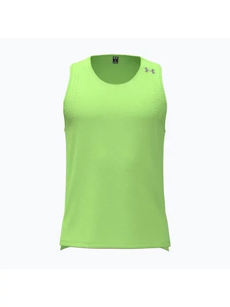 Tricou de alergare pentru bărbați Under Armour Velociti Pro Singlet lumos lime/white alb