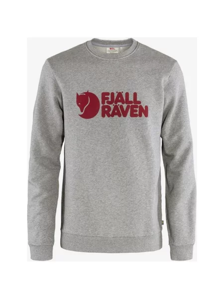 Sweter z długim rękawem Fjällräven Logo szaro-czerwony XS szary