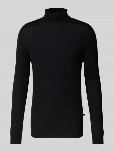 Sweter z golfem o kroju slim fit z czystej bawełny Matinique czarny