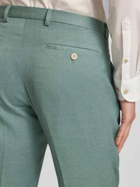 Spodnie do garnituru o kroju slim fit z dodatkiem lnu Mcneal zielone