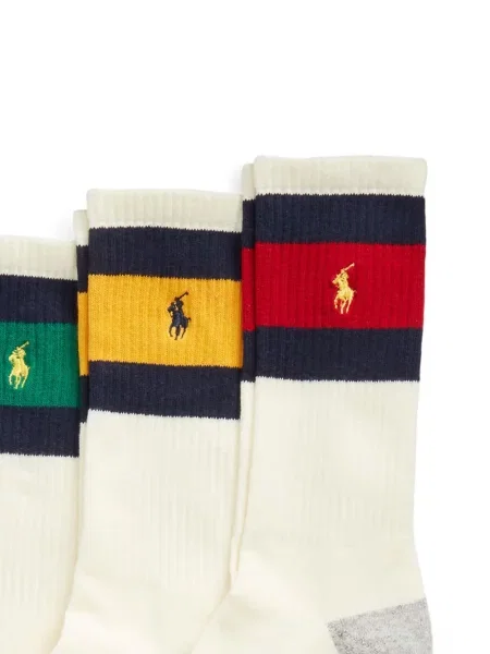 Șosete Polo Ralph Lauren de in cu broderie în carouri roșu