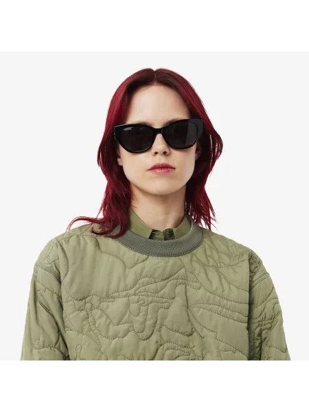 Lacoste Bluza Z Okrągłym Dekoltem Dwustronna Ze Wzorem Oversize Kremowa Kremowy
