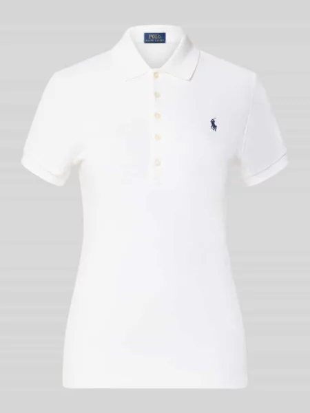 Koszulka polo o kroju slim fit z mieszanki bawełny Polo Ralph Lauren biała
