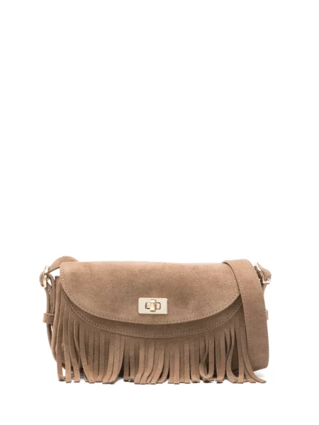 Geanta crossbody Sandro cu franjuri maro