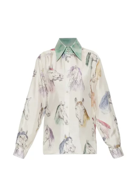 Cămașă Moschino de mătase cu imagine