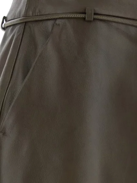 Cu centură fustă din piele Max Mara verde