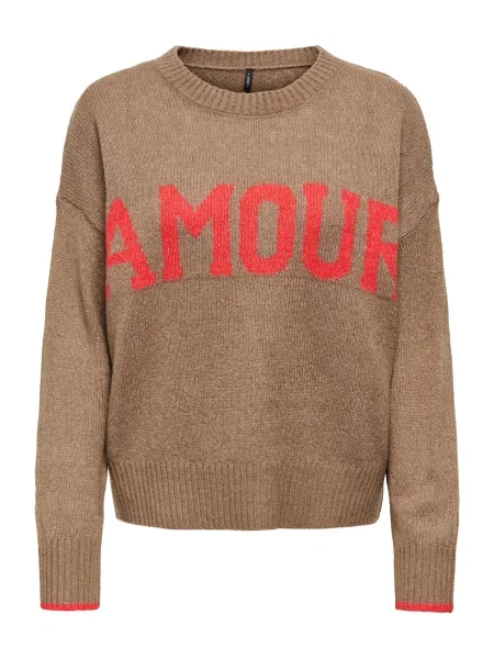 ONLY Pulover ONLNEW AMOUR umbra / krvavo rdeča