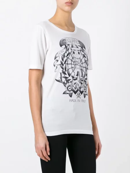 Lung tricou Dsquared2 alb