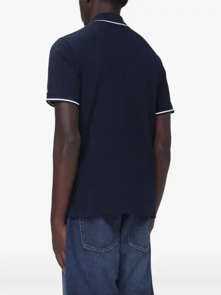 Tricou polo Emporio Armani cu broderie albastru
