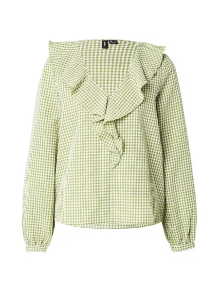 VERO MODA Bluză VMDAGNY verde deschis alb