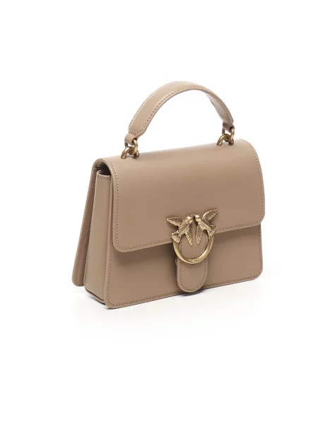 Pinko torebka skórzana beżowy brązowa